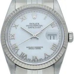 ROLEX DATEJUST MEN'S WATCH 16234(P) K18WG/STAINLESS STEEL MENSWATCH WHITE USED