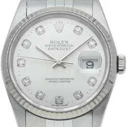ROLEX DATEJUST MEN'S WATCH 10P DIAMOND 16234G(F) K18WG/STAINLESS STEEL MENSW...