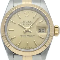 ROLEX DATEJUST LADIES WATCH OVERHAULED 69173(X) K18YG/STAINLESS STEEL WOMENW...