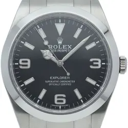 ROLEX Explorer 1 late model 214270 Stainless Steel mensWatch black USED