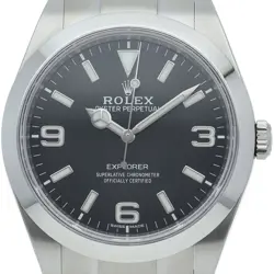 ROLEX Explorer 1 late model 214270 Stainless Steel mensWatch black USED