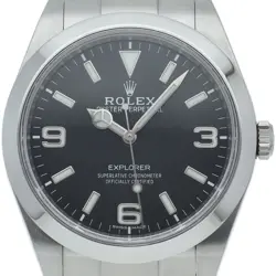 ROLEX Explorer 1 late model 214270 Stainless Steel mensWatch black USED