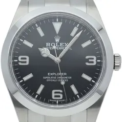 ROLEX Explorer 1 late model 214270 Stainless Steel mensWatch black USED