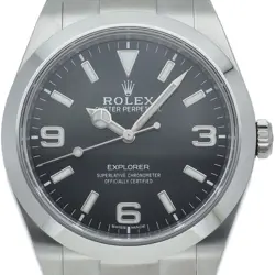ROLEX Explorer 1 late model 214270 Stainless Steel mensWatch black USED