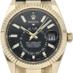 ROLEX SKY-DWELLER WATCH 326238 K18 YG / RUBBER MENSWATCH BLACK USED