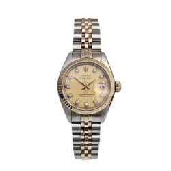 LADIES ROLEX DATEJUST 69173 18CT GOLD & STEEL 26MM DIAMOND DOT DIAL FULL SET