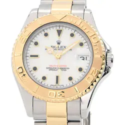 ROLEX BOYS YACHT-MASTER 68623 T SERIES K18YG/SS WHITE CALENDAR AUTOMATIC USED