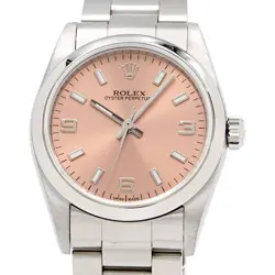 ROLEX BOYS OYSTER PERPETUAL 77080 PINK DIAL AUTOMATIC WATCH PRE-OWNED