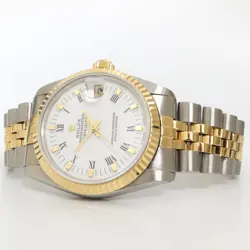 ROLEX DATEJUST 31 18KT YELLOW GOLD & STAINLESS STEEL WHITE DIAL JUBILEE 68273