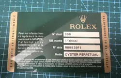 GUARANTEE CARD YEAR