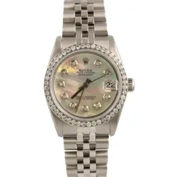 ROLEX DATEJUST MOP DIAMOND DIAL & BEZEL STAINLESS STEEL 31MM WATCH 78274