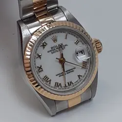 ROLEX LADIES DATEJUST 26 MM STEEL 18K YELLOW GOLD WATCH 69173 W SERIES 1995