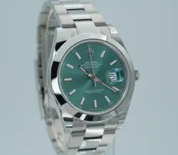2025 ROLEX DATEJUST 41MM STAINLESS STEEL MINT GREEN 126300 BOXES/PAPERS!