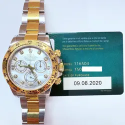 2020 ROLEX COSMOGRAPH DAYTONA 116503, 40MM, STEEL & GOLD, MOTHER OF PEARL DIA...