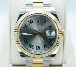ROLEX 126333 DATEJUST 41 YELLOW GOLD STEEL WIMBLEDON DIAL WARRANTY FULL SET