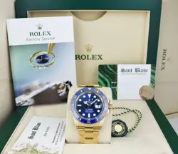 ROLEX 41MM 18KT GOLD SUBMARINER BLUE DIAL BLUE CERAMIC BEZEL 126618LB SANT BLANC