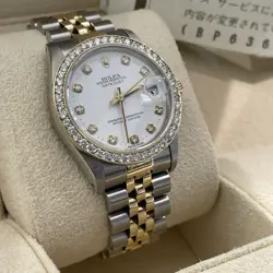 ROLEX DATEJUST 31 WHITE DIAMOND DIAL TWO-TONE JUBILEE DIAMOND BEZEL REF: 68273
