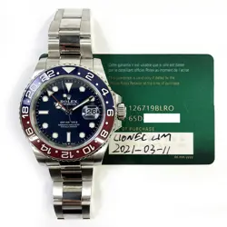 2021 ROLEX GMT-MASTER II 126719BLRO, BLUE DIAL, BLUE & RED 