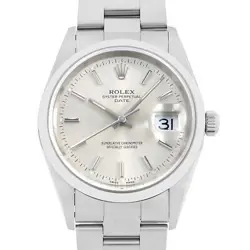 ROLEX OYSTER PERPETUAL DATE 15200 SILVER BAR A NUMBER SECOND HAND MENS