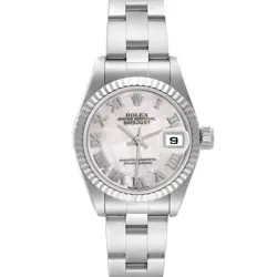 ROLEX DATEJUST MOP DIAL WHITE GOLD STEEL LADIES WATCH 79174