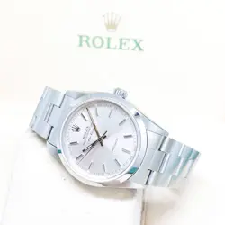 ROLEX 34MM OYSTER PERPETUAL SILVER STICKS DIAL AIR-KING REF: 14000 (U SERIES)