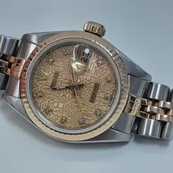 ROLEX LADIES DATEJUST 26 MM STEEL 18K YELLOW GOLD JUBILEE DIAMOND WATCH 69173