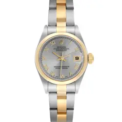 ROLEX DATEJUST STEEL YELLOW GOLD SLATE DIAL LADIES WATCH 79163
