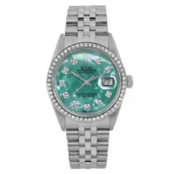 ROLEX DATEJUST 36MM JUBILEE STEEL BLACK DIAL AUTOMATIC WATCH 16030