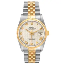 ROLEX 26MM DATEJUST TWO TONE 18K GOLD / STEEL WRISTWATCH WITH GOLD DIAL. (16233)