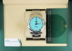 2021 ROLEX OYSTER PERPETUAL 124300 TIFFANY DIAL SS OYSTER WITH PAPERS 41MM