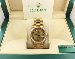 ROLEX DAY-DATE 18388 CHAMP MYRIAD DIAM DIAL BEZEL 18KT PRESIDENT W PAPERS 36MM