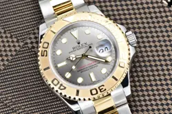 2009 ROLEX YACHT-MASTER 18K YELLOW GOLD & STEEL SLATE DIAL 16623 WITH BOX