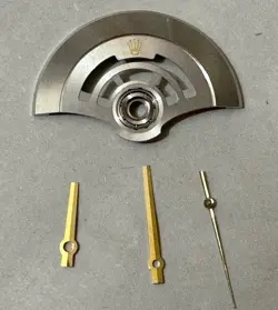ROLEX DATEJUST HAND SET AND OSCILLATING WEIGHT ROTOR GENUINE ROLEX PARTS