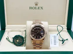 ROLEX PRESIDENT DAY DATE 118235  CHOCOLATE DIAMOND RUBY DIAL 18K ROSE GOLD 36MM