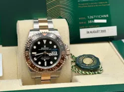 ROLEX GMT MASTER II ROOT BEER 126711CHNR 18K ROSE GOLD STEEL BOX PAPER 40MM