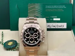 ROLEX DAYTONA 116505 BLACK DIAMOND DIAL 18K ROSE GOLD 40MM BOX PAPER 2023