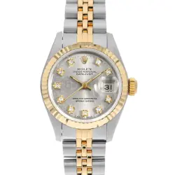 ROLEX DATEJUST 10P DIAMOND 69173G GRAY PRINT COMPUTER L NUMBER SECOND HAND WOMEN