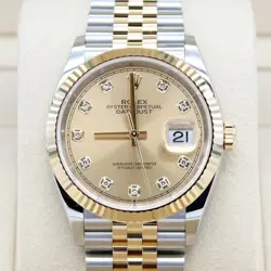 ROLEX DATEJUST 36MM CHAMPAGNE GOLD DIAL 10P COMBO 126233 SKU