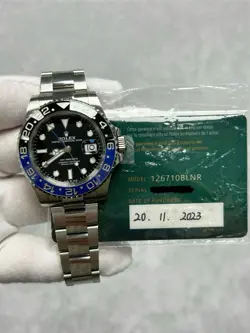 ROLEX GMT-MASTER II 126710BLNR WITH CARD BLACK DIAL OYSTER BAND 40MM BLACK DIAL