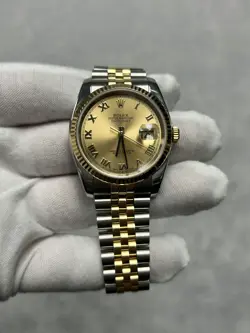 ROLEX DATEJUST 116233 CHAMPAGNE DIAL JUBILEE BRACELET TWO TONE 18K YELLOW GOLD