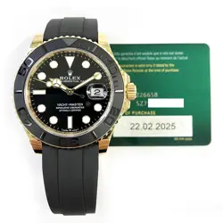 2025 ROLEX YACHT-MASTER 42 226658, YELLOW GOLD, BLACK DIAL, BOX & PAPERS