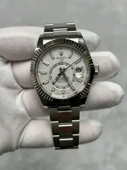 ROLEX SKY-DWELLER 326934 WITH CARD 18K WHITE GOLD 42MM OYSTER BRACELET