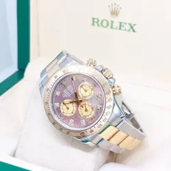 ROLEX 40MM 18K HALF YELLOW GOLD MOP TAHITIAN DIAMONDS DAYTONA REF: 116523 (2010)