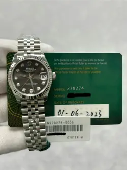 ROLEX DATEJUST 31 278274 WITH CARD STAINLESS STEEL & 18K WHITE GOLD BLACK DIAL