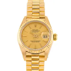 ROLEX DATEJUST 26 69178 CHAMPAGNE INDEX YELLOW GOLD PRESIDENT LADIES WATCH 1983