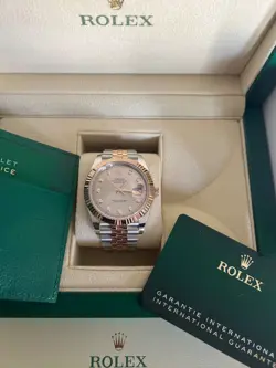 ROLEX DATEJUST 126331 TWO TONE WITH DIAMONDS JUBILEE BRACELET WITH PINK BEZEL