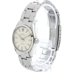ROLEX OYSTER PRECISION WHITE STEEL BAG WATCH AUTHENTIC