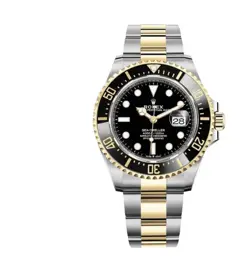 ROLEX SEA-DWELLER TWO-TONE AUTOMATIC BLACK DIAL & BEZEL MENS SELF-WINDING WATCH