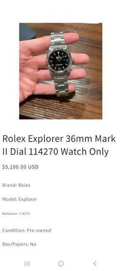 ROLEX EXPLORER  36MM  114270 BOX AND PAPERS - LUCKY CROWN