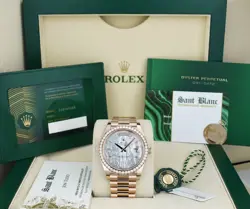 ROLEX 18KT ROSE GOLD DAY DATE 40 PRESIDENT MOP DIAMOND W/ CARD 228345 SANT BLANC